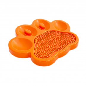 PAW 2-In-1 Slow Feeder & Lick Pad Orange